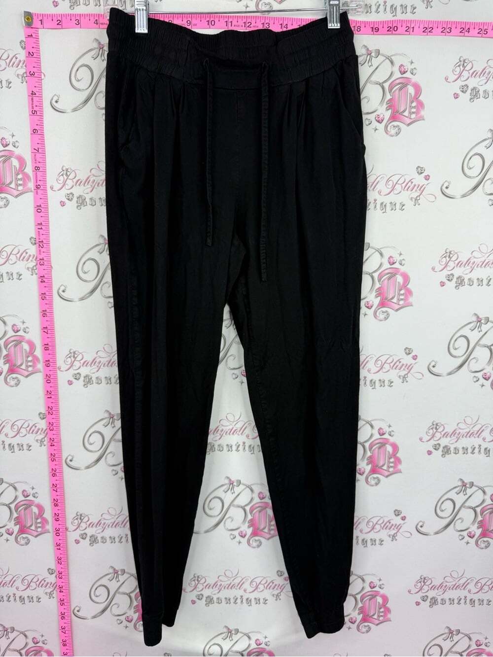 Harlow jogger pants Black Drawstring Joggers with Elastic Waistband